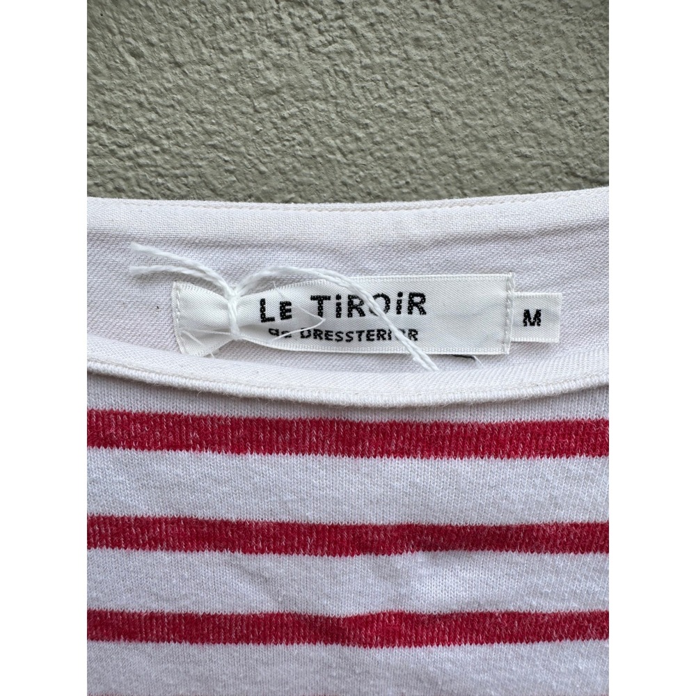 Le Tiroir de DRESSTERIOR Red White Striped T-Shirt Dress MEDIUM Nautical - Picture 5 of 7